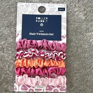 Roller Rabbit Satin Kids Hair Twisters - Pink, Magenta & Orange Set